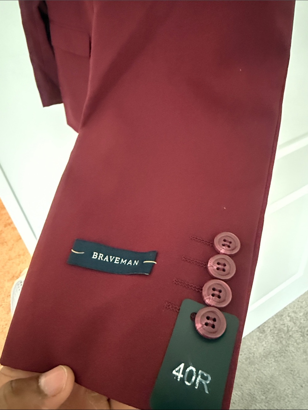 Men's Braveman Burgundy Blazer Jacket Size 40R/34W - Picture 2 of 4